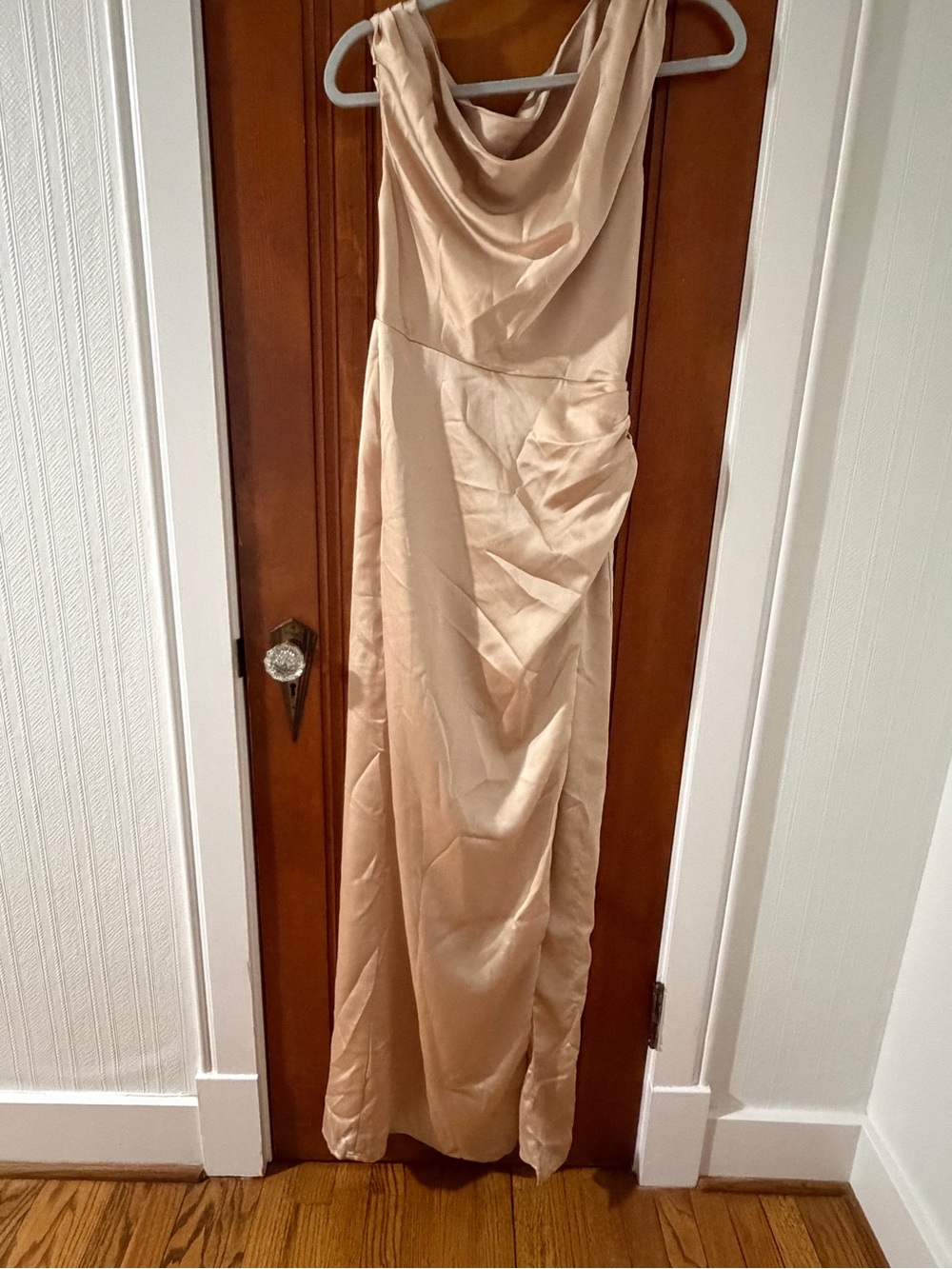 Show Me Your MuMu Jodie Champagne One-Shoulder Maxi Dress